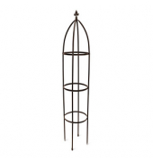 Rankobelisk Metall braun rund 35,0 x 190,0 cm