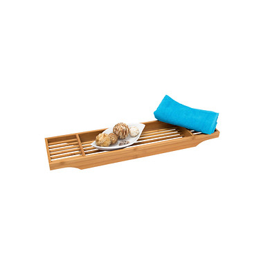 relaxdays Badewannenablage braun