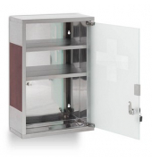relaxdays Medizinschrank EMERGENCY Edelstahl XL ohne Norm silber