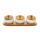 relaxdays Vorratsdosen-Set JIAO 8,5 cm hoch weiß