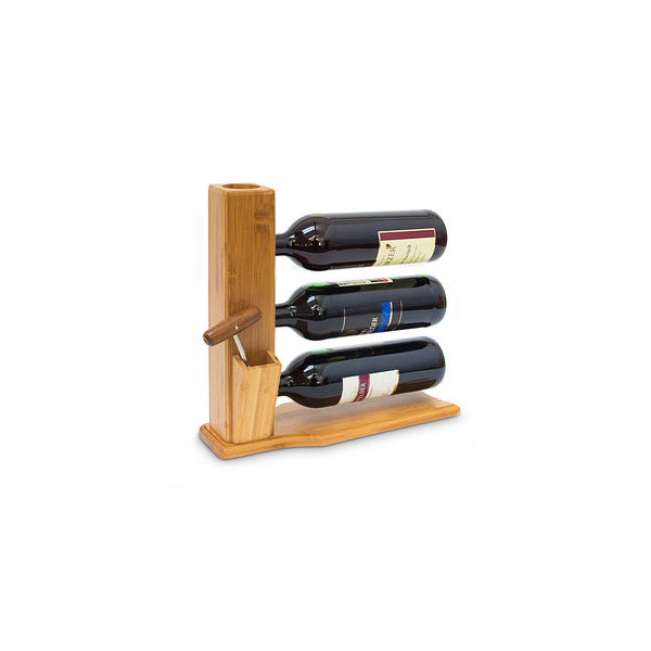 4052025191436 - Relaxdays - Weinständer für 3 Flaschen h x b x t 32 x 12 x 34 cm Weinregal zum Hinstellen aus Bambus kleines Flaschenregal mit Platz für Korken und 4052025191436 - Relaxdays - Weinständer für 3 Flaschen h x b x t 32 x 12 x 34 cm Weinregal zum Hinstellen aus Bambus kleines Flaschenregal mit Platz für Korken und