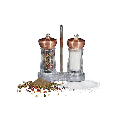 Salz- und Pfeffermühlen-Set transparent 14,0 cm 3-tlg.