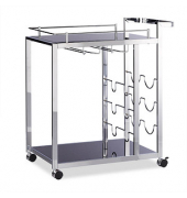 relaxdays Servierwagen BARON silber 70,0 x 40,0 x 75,0 cm