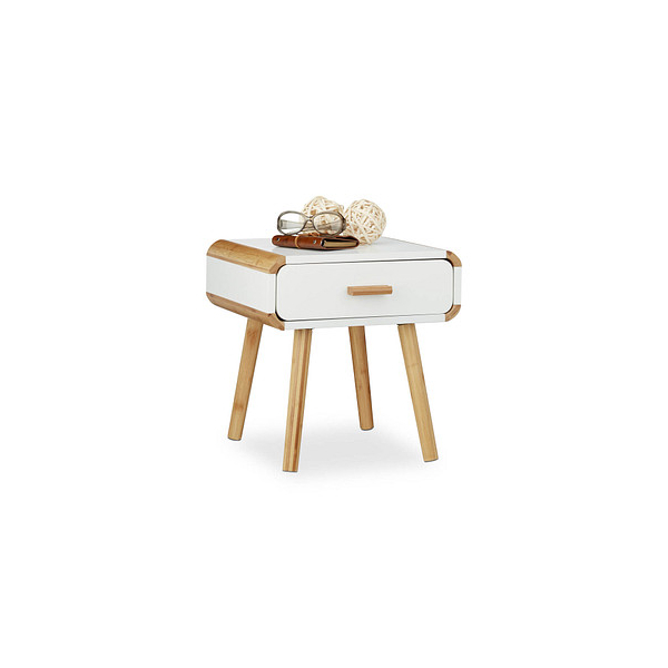 4052025209766 - Relaxdays - Nachttisch 1 Schublade Holz Nachtschrank platzsparende Schlafzimmer-Kommode HxBxT 41 x 40 x 40 cm weiß 4052025209766 - Relaxdays - Nachttisch 1 Schublade Holz Nachtschrank platzsparende Schlafzimmer-Kommode HxBxT 41 x 40 x 40 cm weiß
