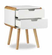 relaxdays Nachttisch Holz braun, weiß 40,0 x 40,0 x 55,0 cm