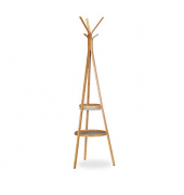 relaxdays Kleiderständer braun Holz 6 Haken 50,0 x 171,0 cm