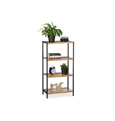 relaxdays Beistellregal braun, schwarz 50,5 x 27,0 x 97,0 cm