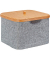 Aufbewahrungsbox 10022145_0, außen 33x33x25cm, Stoff/Bambus grau/braun