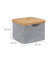 Aufbewahrungsbox 10022145_0, außen 33x33x25cm, Stoff/Bambus grau/braun