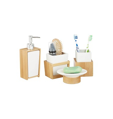 relaxdays Badaccessoires-Set braun