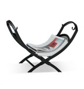 relaxdays Kaminholzkorb 40,0 l schwarz 43,5 x 32,0 x 32,0 cm
