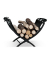 relaxdays Kaminholzkorb 40,0 l schwarz 43,5 x 32,0 x 32,0 cm