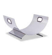 relaxdays Kaminholzkorb silber 37,0 x 33,0 x 19,0 cm