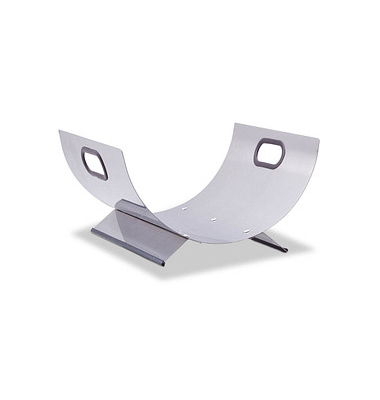 relaxdays Kaminholzkorb silber 37,0 x 33,0 x 19,0 cm