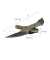 relaxdays Vogelschreck Falke lebensgroß schwarz 58,0 x 35,0 x 8,0 cm
