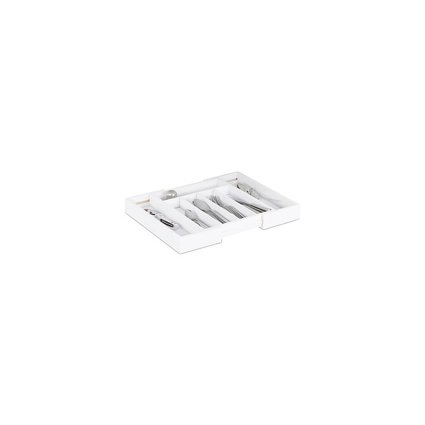 4052025232405 - Besteckkasten Schublade ausziehbar variable Breite 5 - 7 Fächer Bambus Organizer hbt 55x485x37cm weiß - Relaxdays 4052025232405 - Besteckkasten Schublade ausziehbar variable Breite 5 - 7 Fächer Bambus Organizer hbt 55x485x37cm weiß - Relaxdays