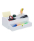 relaxdays Schreibtisch-Organizer weiß Bambus 4 Fächer 27,5 x 15,0 x 11,0 cm
