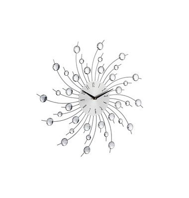 relaxdays Wanduhr silber 50,0 cm Eisen, Acryl