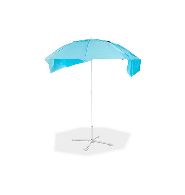 relaxdays Sonnenschirm Strandmuschel rund blau