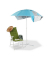 relaxdays Sonnenschirm Strandmuschel rund blau