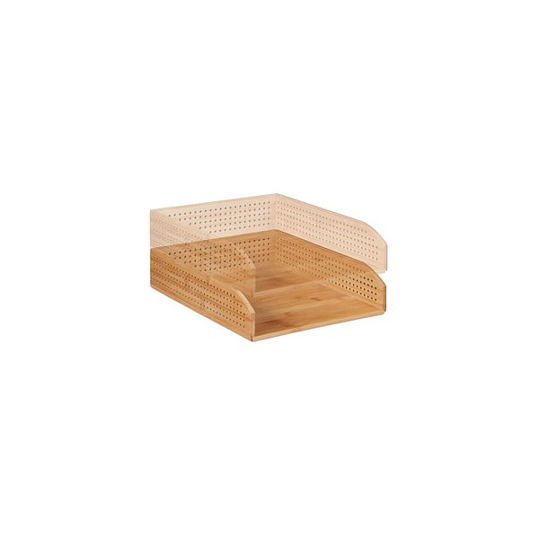 4052025242176 - Relaxdays - Dokumentenablage Bambus perforiert stapelbar A4 Schreibtischablage Büro hbt ca 7 x 25 x 33 natürlich 4052025242176 - Relaxdays - Dokumentenablage Bambus perforiert stapelbar A4 Schreibtischablage Büro hbt ca 7 x 25 x 33 natürlich
