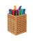 relaxdays Stiftehalter braun Bambus 9,0 x 9,0 x 11,0 cm