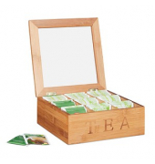 relaxdays Teebox braun 22,0 x 22,0 cm