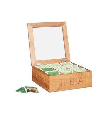 relaxdays Teebox braun 22,0 x 22,0 cm