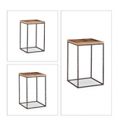 Beistelltisch 10024711_0, 46/50/55,5cm (H), 30/33/35,5cmx30/33/35,5cm (BxT), rechteckig, braun / braun