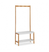 relaxdays Kleiderständer braun Holz 4 Haken 70,5 x 150,0 cm