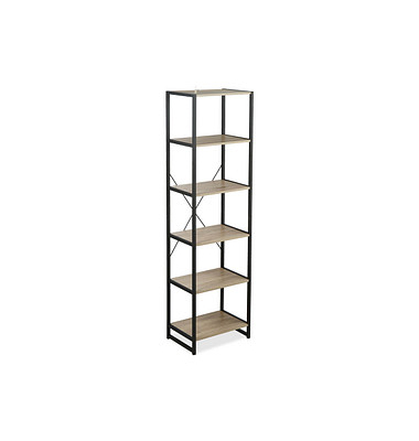 relaxdays Beistellregal braun, schwarz 50,0 x 35,0 x 180,0 cm