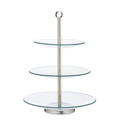 relaxdays Etagere transparent/silber 40,0 cm