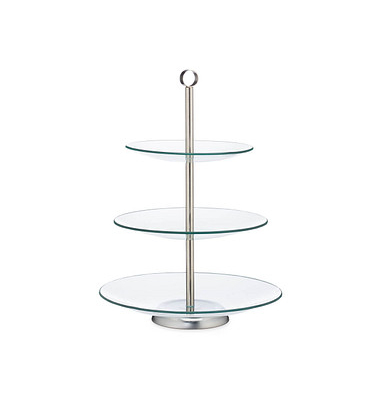 relaxdays Etagere transparent/silber 40,0 cm