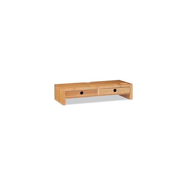 4052025257019 - Monitorständer aus Bambus Bildschirmerhöhung mit 2 Schubladen & Ablagen Schreibtisch hbt 12x56x27cm natur - Relaxdays 4052025257019 - Monitorständer aus Bambus Bildschirmerhöhung mit 2 Schubladen & Ablagen Schreibtisch hbt 12x56x27cm natur - Relaxdays