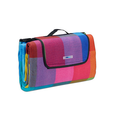 relaxdays Picknickdecke isoliert mehrfarbig 200,0 x 200,0 cm