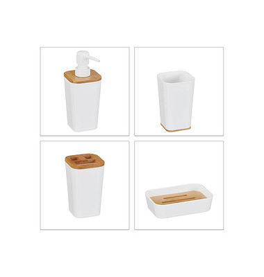 relaxdays Badaccessoires-Set weiß