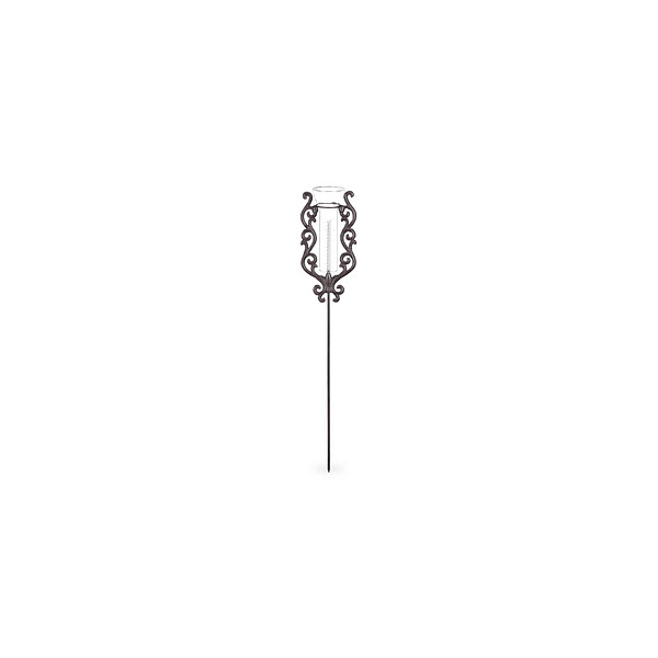 4052025264154 - Regenmesser Vintage mit Erdspieß Deko Niederschlagsmesser antik 12cm 5 inch Glas Metall verziert bronze - Relaxdays 4052025264154 - Regenmesser Vintage mit Erdspieß Deko Niederschlagsmesser antik 12cm 5 inch Glas Metall verziert bronze - Relaxdays