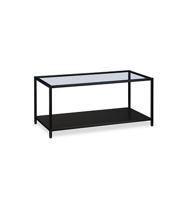Couchtisch, 42cm (H), 100x50cm (BxT), rechteckig, transparent / schwarz