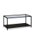 Couchtisch, 42cm (H), 100x50cm (BxT), rechteckig, transparent / schwarz