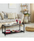 Couchtisch, 42cm (H), 100x50cm (BxT), rechteckig, transparent / schwarz