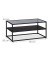 Couchtisch, 42cm (H), 90x50cm (BxT), rechteckig, transparent / schwarz