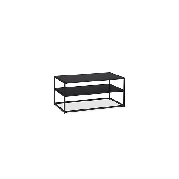 4052025269470 - Couchtisch Glas 2 Ablagen Metall & Glasplatte Sofatisch für Wohnzimmer HxBxT ca 42 x 90 x 50 cm schwarz - Relaxdays 4052025269470 - Couchtisch Glas 2 Ablagen Metall & Glasplatte Sofatisch für Wohnzimmer HxBxT ca 42 x 90 x 50 cm schwarz - Relaxdays
