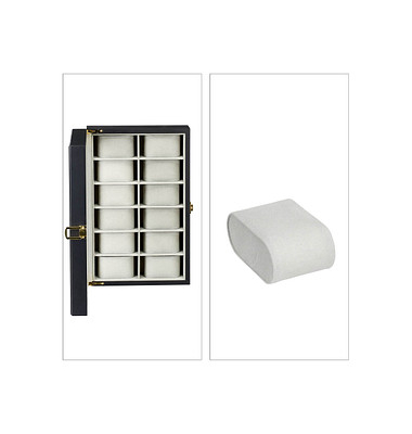 relaxdays Uhrenbox schwarz 31,0 x 20,0 x 8,0 cm