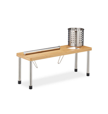 Küchen-Organizer braun, silber 55,0 x 18,0 x 21,0 cm Küchen-Organizer