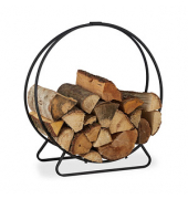 relaxdays Kaminholzkorb schwarz 61,0 x 26,0 x 65,0 cm