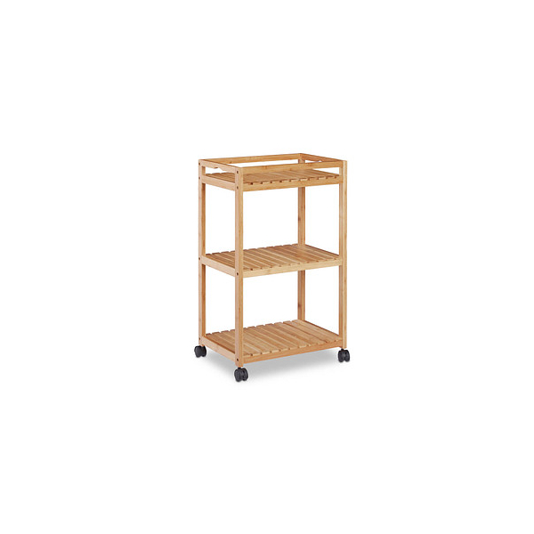 4052025293987 - Servierwagen Bambus Küchenwagen mit 3 Etagen Kunststoffrollen mit Bremsen HxBxT 77 x 47 x 325 cm natur - Relaxdays 4052025293987 - Servierwagen Bambus Küchenwagen mit 3 Etagen Kunststoffrollen mit Bremsen HxBxT 77 x 47 x 325 cm natur - Relaxdays