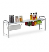 Küchen-Organizer weiß, silber 94,0 x 23,0 x 32,0 cm Küchen-Organizer