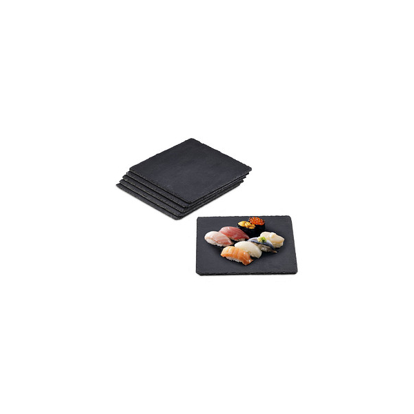 4052025308803 - Schieferplatte 6er Set 25 x 25 cm zum Servieren & Beschriften Buffet Servierplatte quadratisch anthrazit - Relaxdays 4052025308803 - Schieferplatte 6er Set 25 x 25 cm zum Servieren & Beschriften Buffet Servierplatte quadratisch anthrazit - Relaxdays