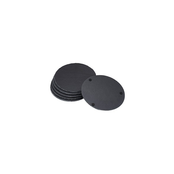 4052025308810 - Schieferplatte 6er Set rund 25cm ø Pizzateller zum Servieren & Beschriften Buffet Servierplatte anthrazit - Relaxdays 4052025308810 - Schieferplatte 6er Set rund 25cm ø Pizzateller zum Servieren & Beschriften Buffet Servierplatte anthrazit - Relaxdays
