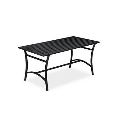relaxdays Gartentisch schwarz rechteckig